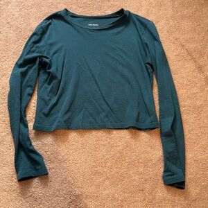 Wild Fable Teal Long Sleeve Crop Tee